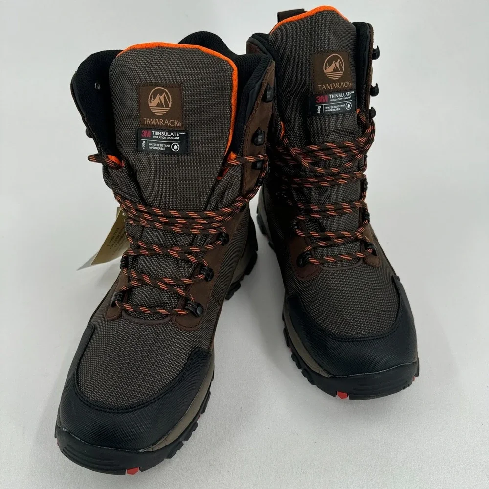 NEW Tamarack Snow Winter Boots MENS Brown Leather Mesh Lace Up Insulated SIZE 10